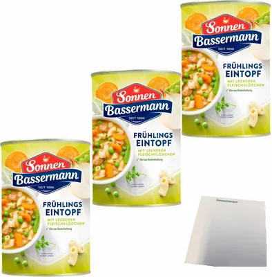 Produktbild von Sonnen Bassermann Frühlingstopf 3er Pack (3x400g Dose) + usy Block