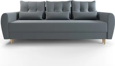 Obrázok produktu pre Nábytok Roe | Rozkladacia pohovka - PALERMO - 230x89 cm - Sivá - S funkciou spania a úložným priestorom - Pohovka - Rozkladacia pohovka