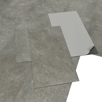 Produktbild von ARTENS - Selbstklebende PVC-Fliesen - FORTE - KANGEAN - Dicke 2 mm - 2,23 m²/ 12 Fliesen - Betoneffekt - Grau
