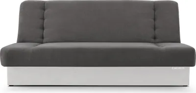 Produktbild von MOEBLO Schlafsofa CYPRUS – Sofa Kippsofa Klappsofa Click-Clack Couch für Wohnzimmer Federkern Sofagarnitur Polstersofa mit Bettkasten und Schlaffunktion (BxHxT): 192x85x92 cm (Dunkelgrau + Weiß - Soro 96 + Soft 17)