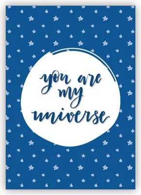 Produktbild von Romantische Valentinskarte auch zum Hochzeitstag mit Sternen: You are my universe