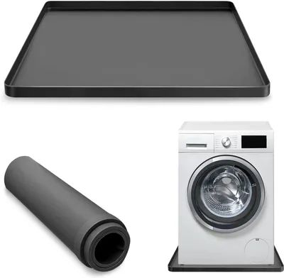 Produktbild von INF Silikon Waschmaschinenmatte – Antivibrations- & Wasserdichte Geräteunterlage Schwarz