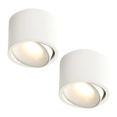 Produktbild von 2 Stück Deckenleuchte,Deckenstrahler Rund,Beweglich Deckenspot,LED Spotlight,Weiß