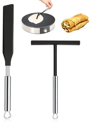 Produktbild von Spatel aus Edelstahl, Crêpe-Wender, Teigverteiler, Küchenzubehör, Backen, Kochen, Backutensilien