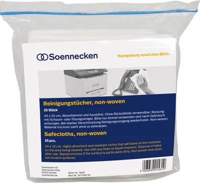 Zdjęcie produktu dla Ściereczka do czyszczenia Soennecken 71645 sucha 34x32cm 25 szt./opak.