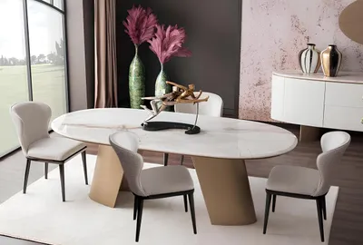 Immagine prodotto di Set da sala da pranzo con elegante tavolo da pranzo e 6 comode sedie