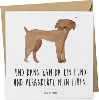 Produktbild von Mr. & Mrs. Panda Grußkarte Hund Dogge - Weiß - Geschenk, Herz, Hunde, Glückwunschkarte, anlasskarte, Sprüche, faltkarte, doppelkarte, Klappkarte