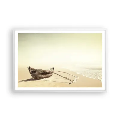 Produktbild von Gerahmtes Poster - Weißer Rahmen - £ódŸ Wrack Meer - 91,5x61 cm - Wand Bild - Wanddeko - Wandbilder - Kunstposter - Wandposter - Bilderrahmen - Bilder - Kunstdruck - Wanddekoration - P2WAA91x61-5123