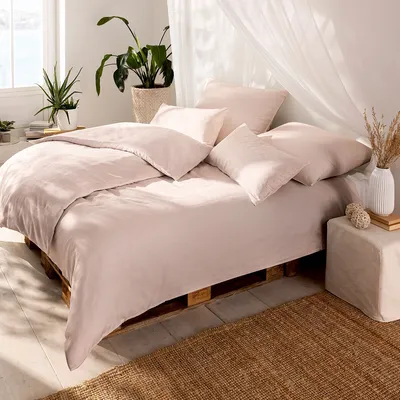 Produktbild von Estella Halbleinen Bettwäsche Alvaro 155x220 cm + 80x80 cm + 40x80 cm puder
