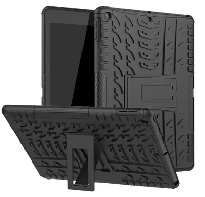 Produktbild von iPad 10.2 Hülle - Panzer Back Cover mit Ständer - Schwarz