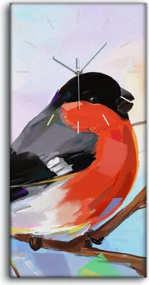 Produktbild von Wanduhr Uhr Wandbild Leinwand 30x60 Malerei Abstrakte Zweige Vogel Kunst - weiße Hände