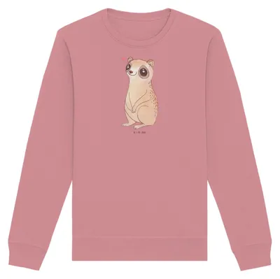 Produktbild von Mr. & Mrs. Panda Baumwoll Pullover Plumplori Glücklich Größe XXL - Canyon Pink - Geschenk, Niedlich, Lustige Sprüche, Pulli, Sweatshirt, Glück, Sweater