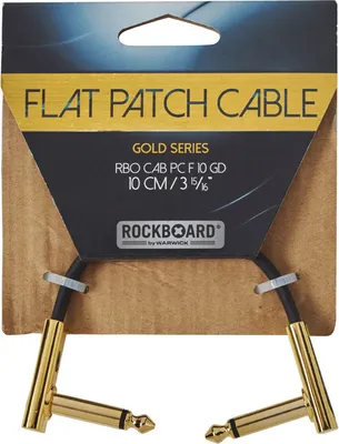 Obrázek produktu pro RockBoard Flat Patch Cable Gold 10 cm Lomený - Lomený Patch kabel