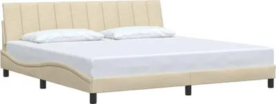 Imagen del producto de Estructura de cama sin colchón "Hanko" de vidaXL, color crema, 200x200 cm, tapizada en tela