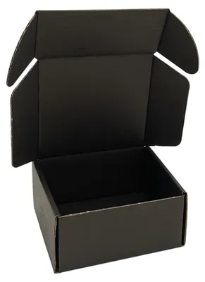 50 Stück 10x10x5 cm schwarze Wellpappe-Versandtaschen