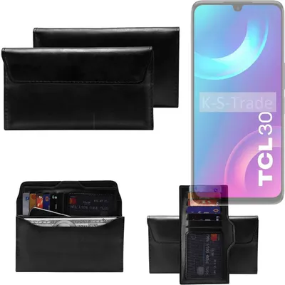 Produktbild von K-S-Trade Handy Hülle kompatibel mit TCL 30 Schutz Hülle Tasche Schutz Case Handytasche Kunstleder schwarz, 1x