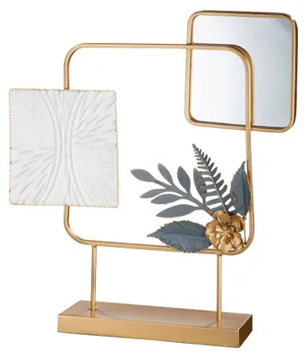Immagine prodotto di Rilievo decorativo a parete, "Belize", motivo a foglia, metallo, color oro, confezione da 1, lunghezza 9 cm, larghezza 57 cm, altezza 60 cm. Codice: 67792 4063387677926