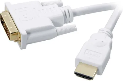 Produktbild von SpeaKa Professional DVI / HDMI Adapterkabel DVI-D 18+1pol. Stecker, HDMI-A Stecker 2.00 m Weiß SP-7870336 vergoldete St