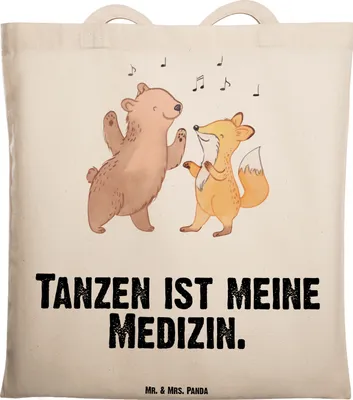 Produktbild von Mr. & Mrs. Panda Stoffbeutel Hase Tanzen - Transparent - Geschenk, totebag, Tote Bag, Tanzschule, Tanzkurs, Tasche, Einkaufstasche, gehen, Laptoptasche