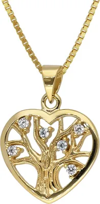 trendor 41555 Anhänger Lebensbaum Gold 333/8K mit goldplattierter Silberkette 1