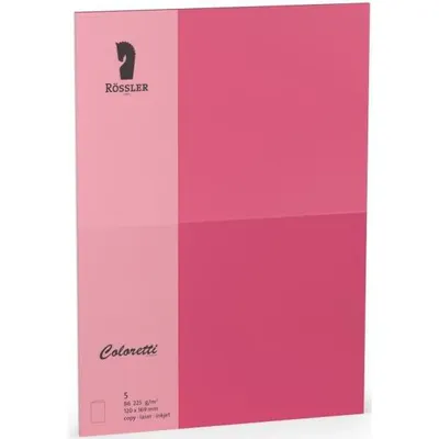 Produktbild von Doppelkarte Coloretti B6 hoch VE=5 Stück 225g/qm Pink