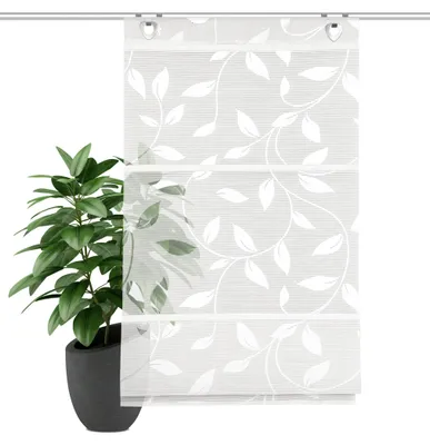 Produktbild von 91515 Magnetrollo RANA Ausbrenner Bambus, Ranken-Motiv, Fensterhaken