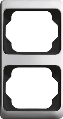 A product shot of a double electrical outlet cover frame.