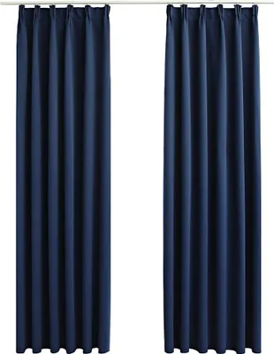 Produktbild von vidaXL Verdunkelungsvorhänge mit Haken 2 Stk. Blau 140x245cm