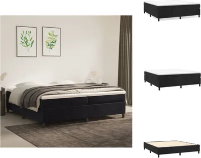 Immagine prodotto di vidaXL Letto boxspring nero 200x200 cm in velluto - Letti e strutture letto