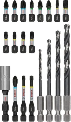 Imagen del producto de Juego de 20 piezas de brocas de impacto y taladros para metal de la marca PRO.