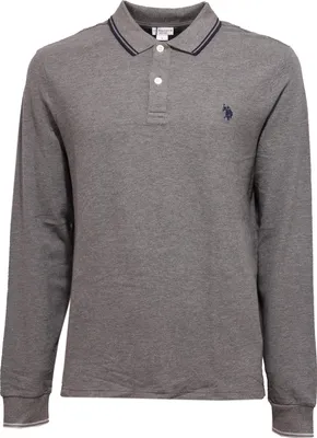 Imagen del producto de Polo para hombre 3960K de U.S. POLO ASSN., color gris melange, confeccionado en algodón. Camiseta para hombre