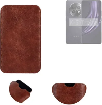Produktbild von K-S-Trade Schutzhülle Handyhülle kompatibel mit Realme 13+ 5G Handytasche Kunstleder Sleeve in braun