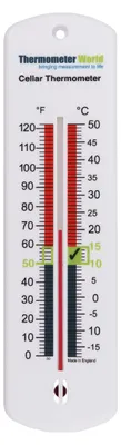 Kellerthermometer 240 mm, analog, weiß, -10 bis +50 °C
