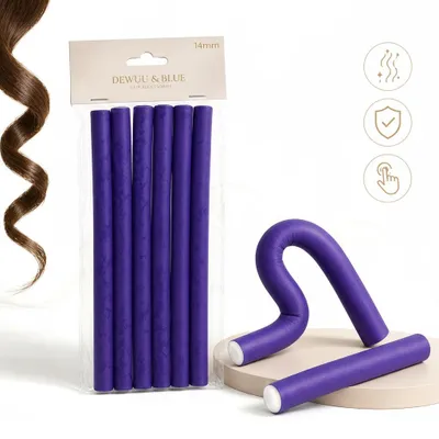 Produktbild von Schaumstoff-Lockenwickler 6 Stück 14 mm - Hitzefreie Papilloten für Locken & Wellen