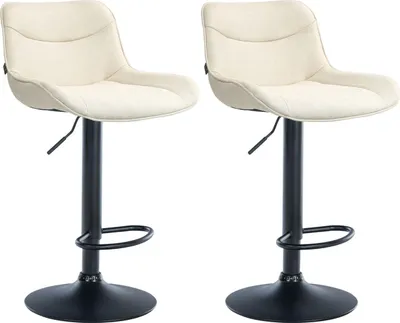 Produktbild von 2er Set Barhocker Vonore Stoff schwarz creme