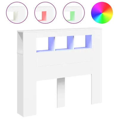 Produktbild von vidaXL LED-Kopfteil Weiß 120x18,5x103,5 cm Holzwerkstoff