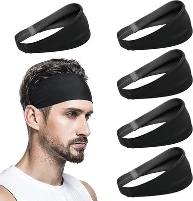 Image de Bande élastique de sport pour hommes - Antidérapante et résistante à la transpiration - Lot de 5