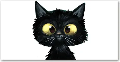 Produktbild von Tulup® Leinwandbild - 140x70 cm - Wandkunst - Drucke auf Leinwand - Leinwanddruck  - Tiere - Schwarz - Katze