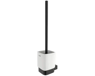 Produktbild von Nimco Kibo - Toilettenbürste mit Wandhalterung, weiß Keramik/schwarz matt Ki-14094KN-90