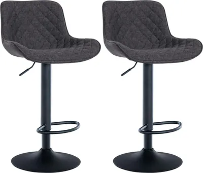 Produktbild von 2er Set Barhocker Minosa Stoff schwarz