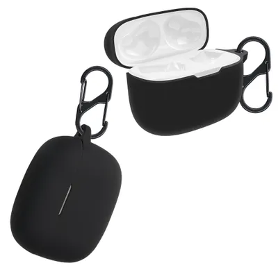Produktbild von kwmobile Schutzhülle für JBL Wave 200TWS Hülle - TPU Silikon Case für Kopfhörer Ladecase - stoßfestes Cover mit Karabiner - Schwarz