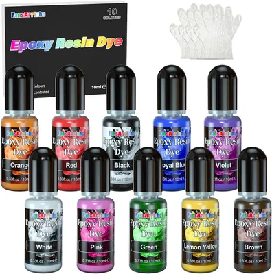 Imagen del producto de Pintura epoxi, 10 colores, pigmentos líquidos translúcidos, 10 ml por color, para joyería artesanal y fundición de resina