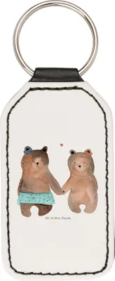 Produktbild von Mr. & Mrs. Panda schlüssel anhänger Bär Freundin - Weiß - Geschenk, Schlüsselanhänger, Taschenanhänger, Teddy, Mit Spruch, kunstleder, schlüsselbund