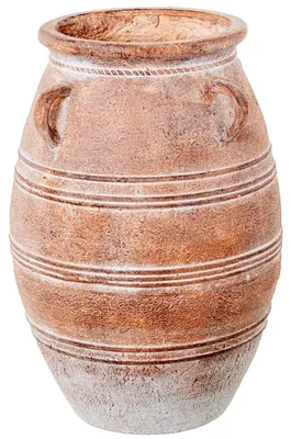 Keramik-Vase, Terrakotta und Weiß, 37 x 37 x 56 cm