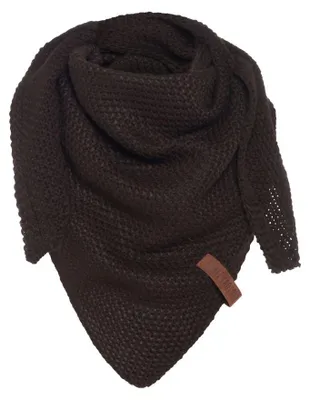 Immagine prodotto di Knit Factory, sciarpa triangolare "Coco", modello per bambini, color marrone scuro, dimensioni 140x60 cm