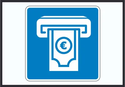 Produktbild von Geldautomat Schild mit Symbol A4 Rückseite selbstklebend