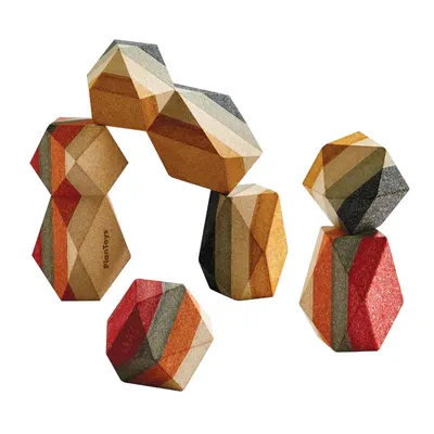 Immagine prodotto di PlanToys giocattolo in legno Geo Stacking rocks