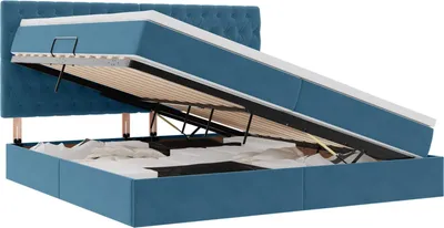 Obrázok produktu pre Postel s úložným prostorem a matrací Tmavomodrá 200 x 200 cm