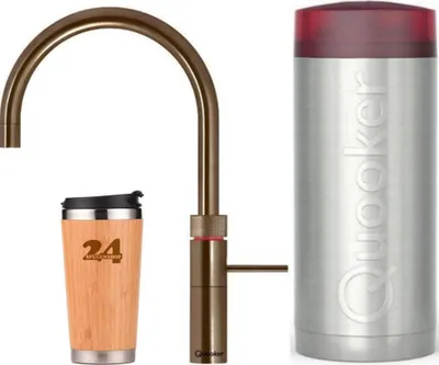 Produktbild von »QUOOKER FUSION Round COMBI+ B Messing Patina & 100°C Armatur (22+FRPTN) Spültischmischer mit 100°C Kochendwasserfunktion Inklusive Thermobecher