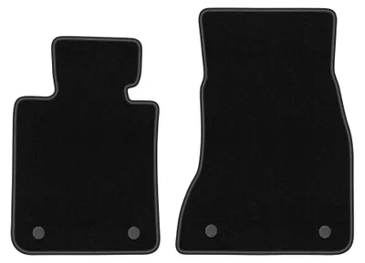 Produktbild von Velours-Fußmatten Vorne für BMW 5 G30 2017- (Limousine) – 2-tlg, Schwarz, passgenau – Wielganizator BASIC – Ausführung W0857